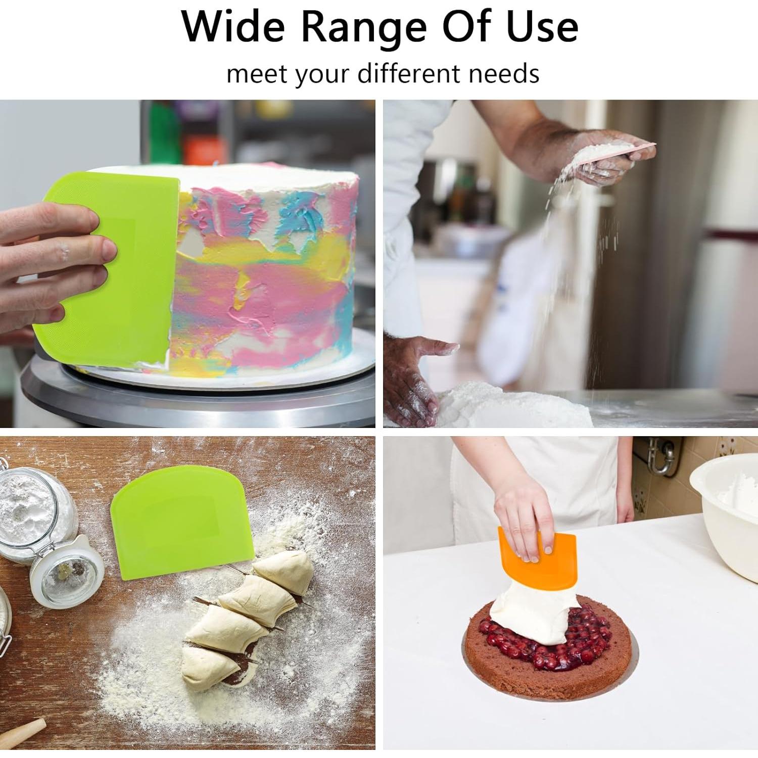 Raspador de Masa CEWIFO 4 Pcs Flexible BPA Free Colores