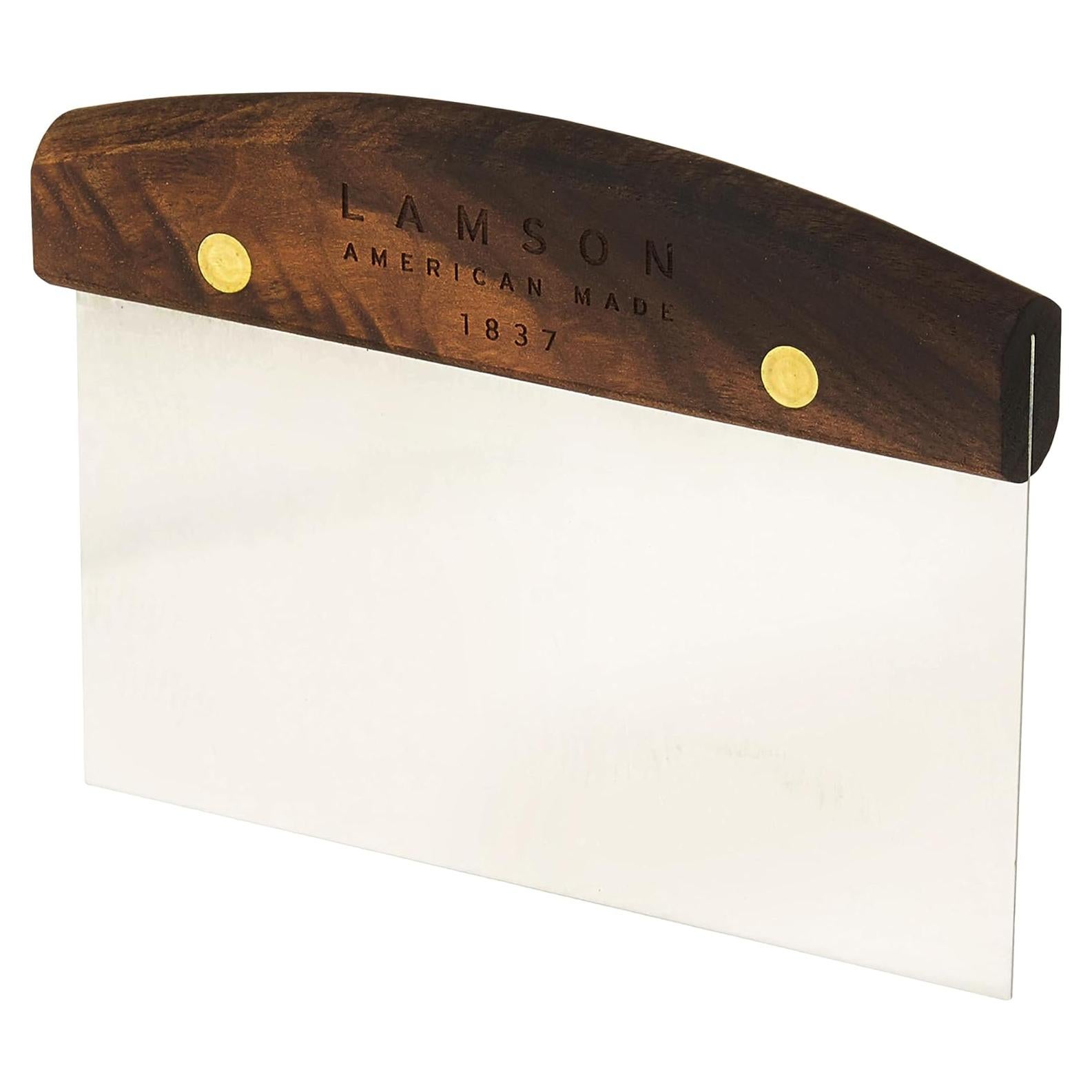 Raspador de Masa Lamson 15x7 cm Acero Inoxidable y Nogal