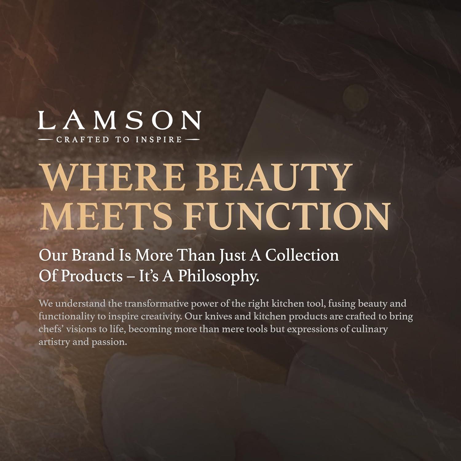 Raspador de Masa Lamson 15x7 cm Acero Inoxidable y Nogal