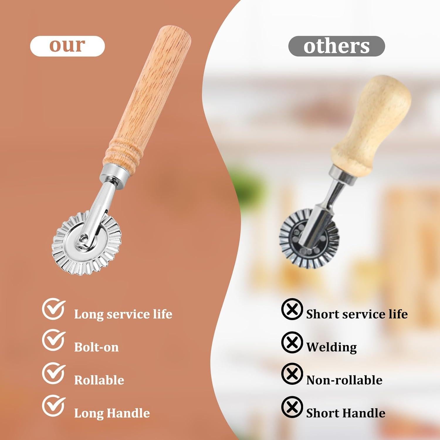 Cortador de Masa SHANGSKY con Mango de Madera 16 cm