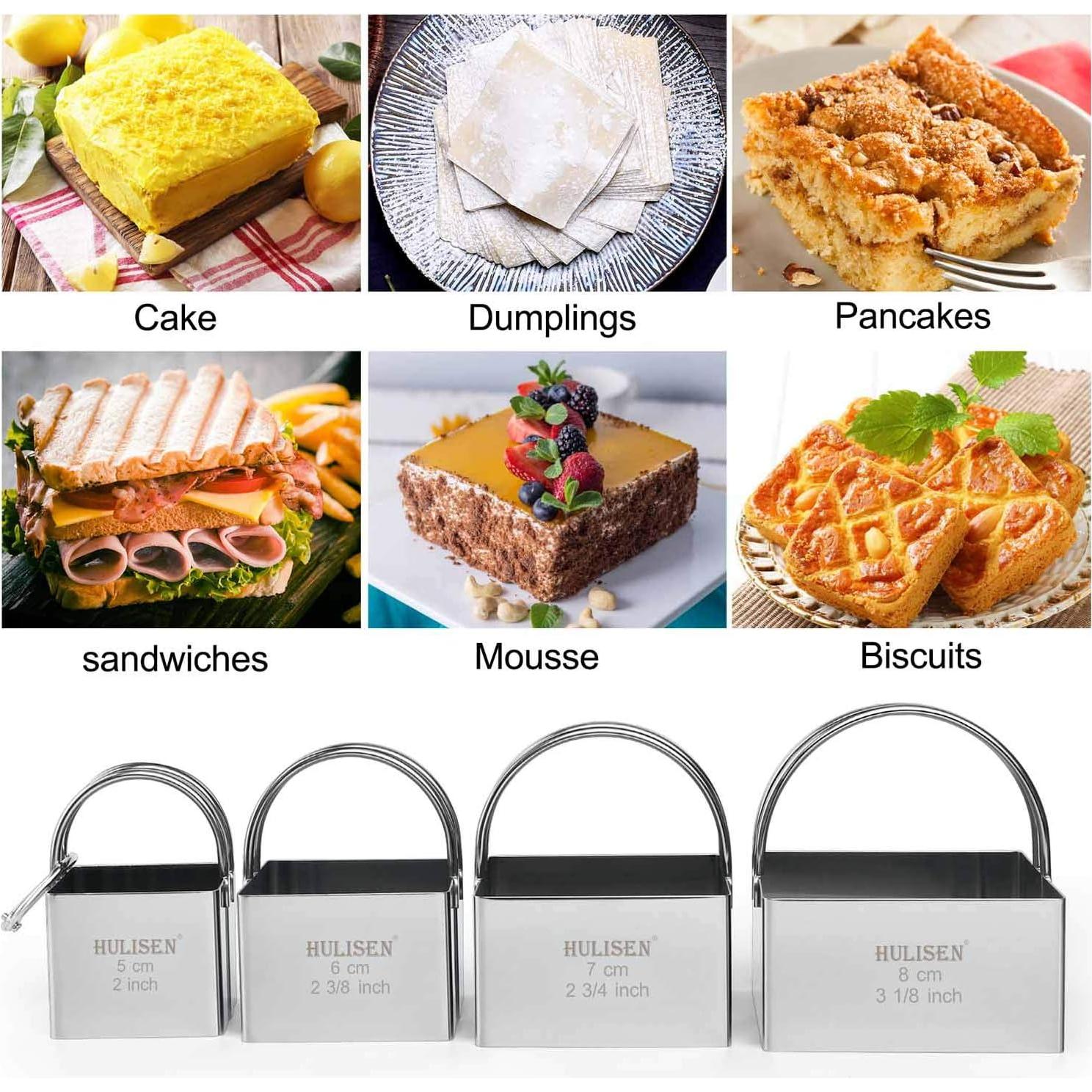 Juego de Cortadores de Galletas HULISEN Cuadrados 4 Piezas