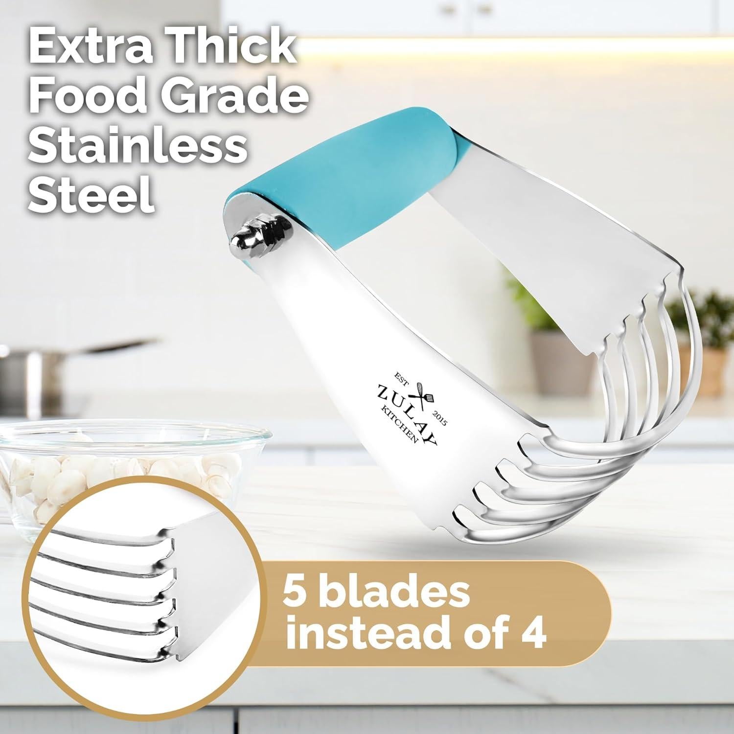 Mezclador de Masa Zulay Kitchen Acero Inoxidable Azul 11.43 cm