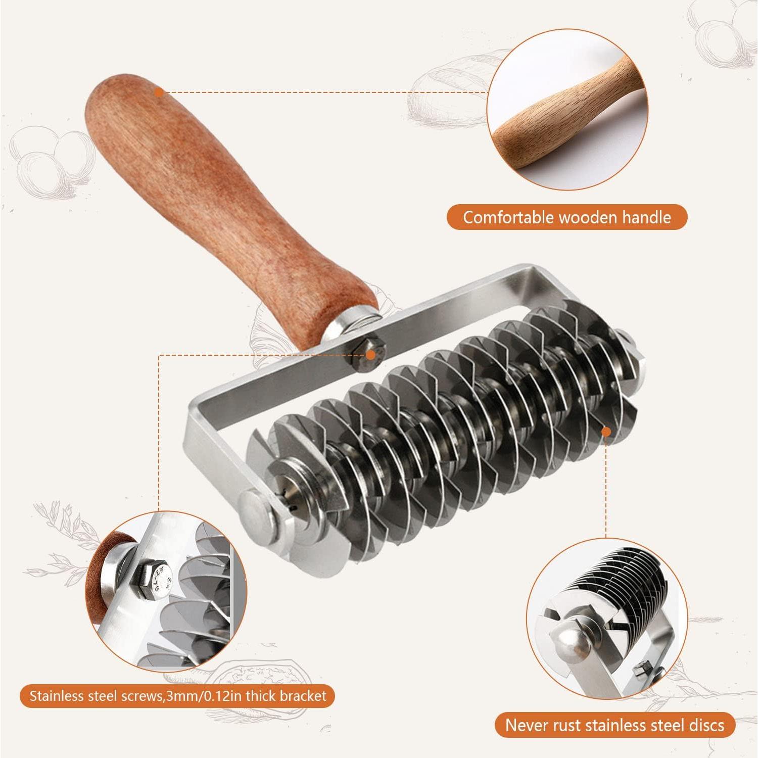 Rodillo Cortador de Masa MIATTCLD Acero Inoxidable 20.32cm