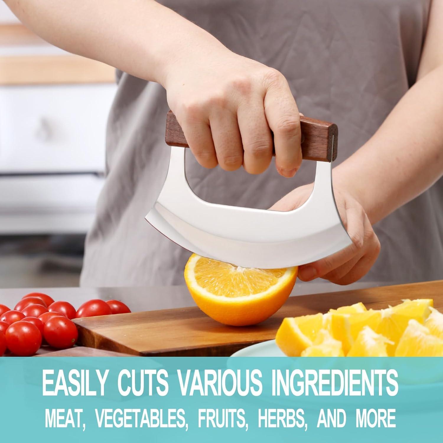 Cuchillo Ulu Coowolf 16.5 cm Acero Inoxidable con Soporte