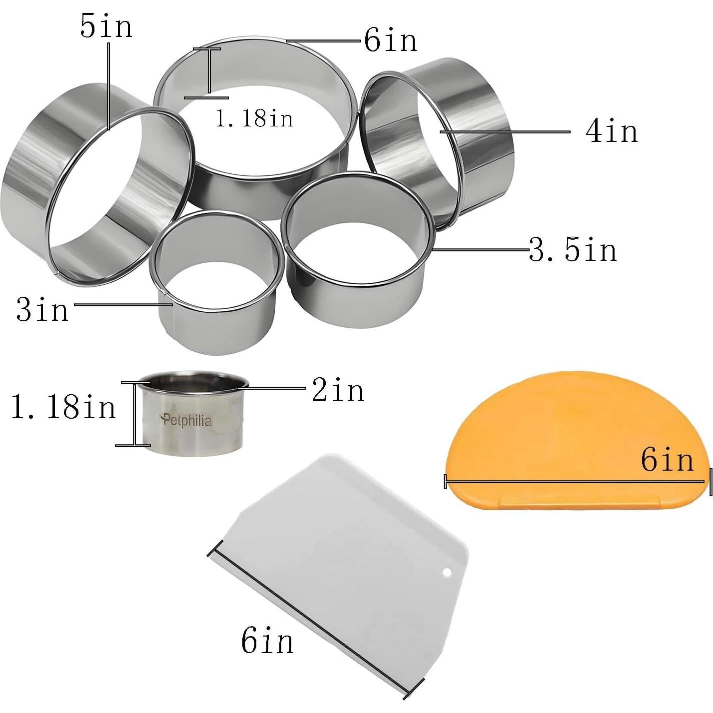 Juego de Cortadores de Galletas Redondos PetPhilia 8 Piezas