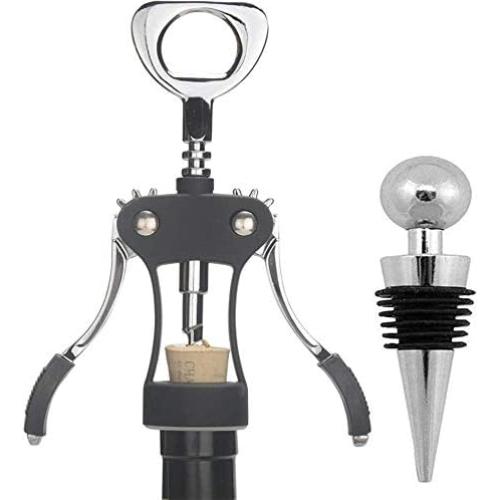 Sacacorchos de Alas Ilyever Negro Multifuncional para Vino