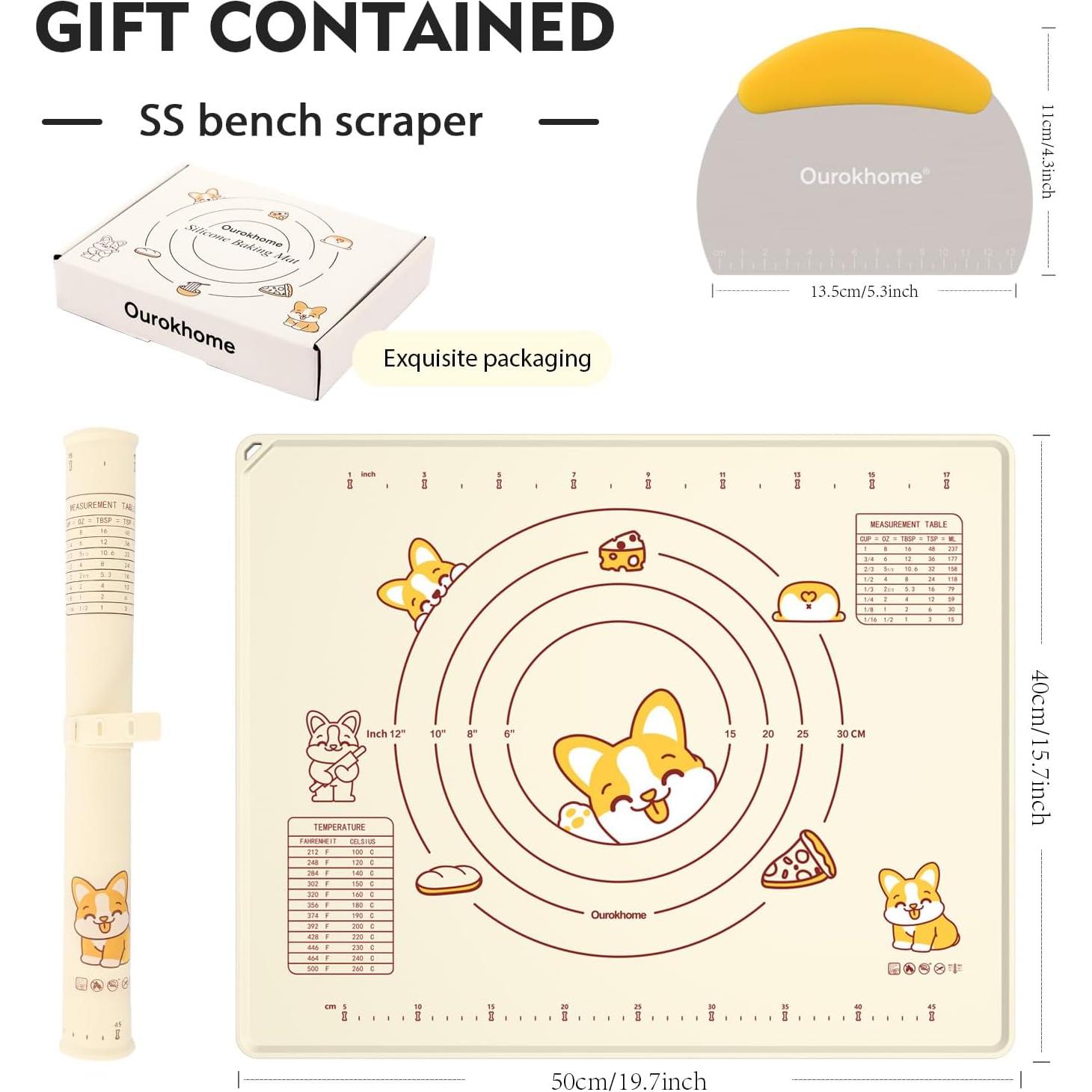 Alfombrilla de Silicona para Hornear Ourokhome 50,8x40,6cm