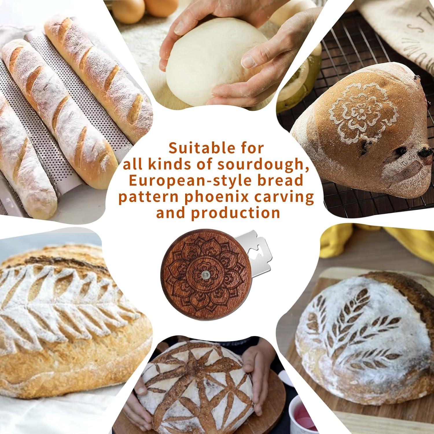 Cortador de Pan COOHLYEE Lame UFO de Madera con 5 Cuchillas