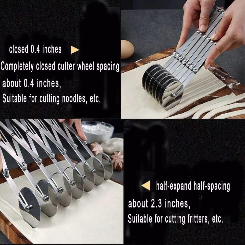 Cortador de Masa 7 Ruedas MTOMDY Acero Inoxidable 74 cm