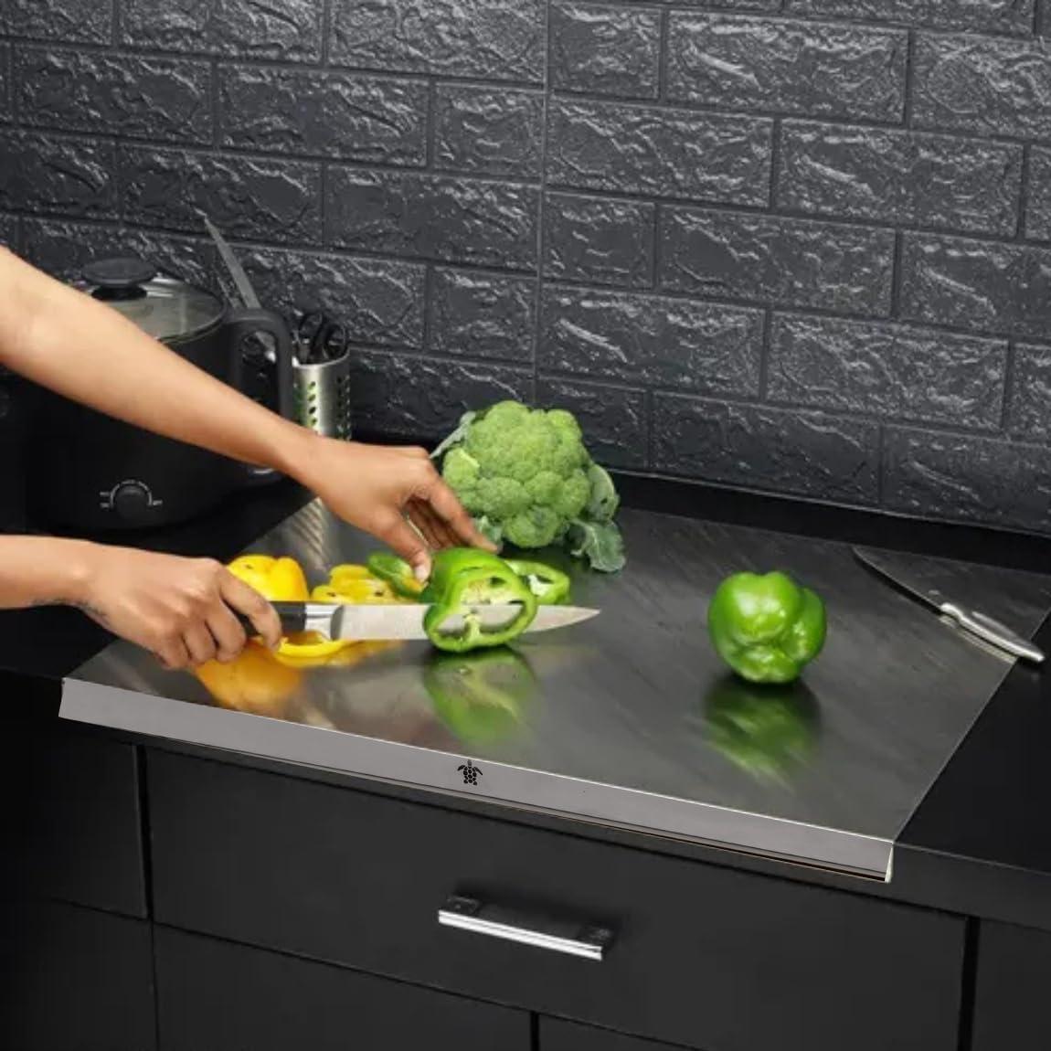 Tabla de Cortar Melvvi Acero Inoxidable Grande 39.88x29.97cm