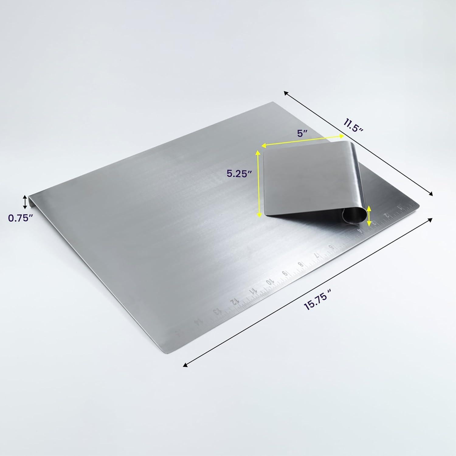 Tabla de Cortar Melvvi Acero Inoxidable Grande 39.88x29.97cm