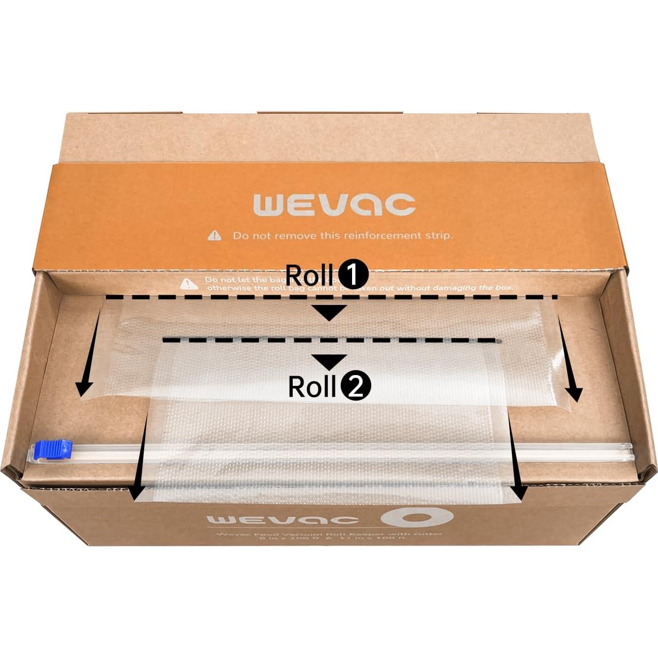 Rollos de Sellado al Vacío Wevac 20,32cm y 27,94cm 2 Pzas