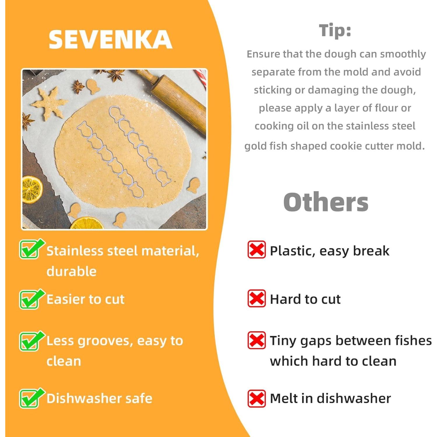 Cortadores de Galletas en Forma de Pez Dorado SEVENKA 3 Pzas