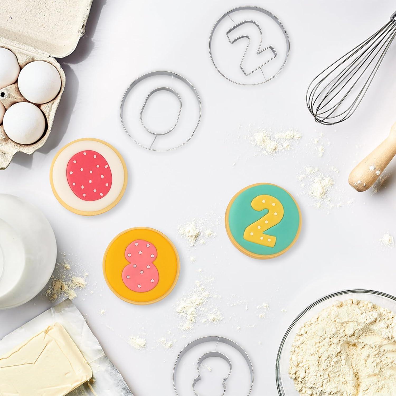 Juego de Cortadores de Galletas Números 10PCS FUSOTO Acero Inoxidable