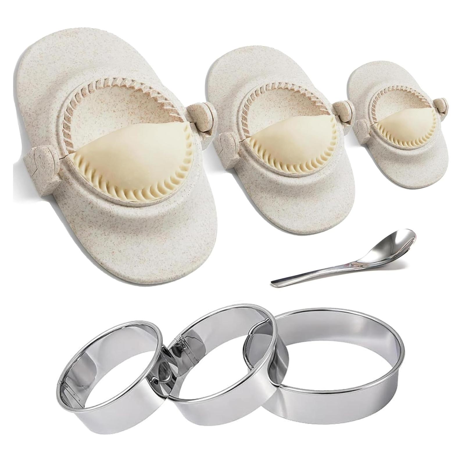 Hacedor de Dumplings TONBOOT Set 3 Tamaños Prensa y Cortador