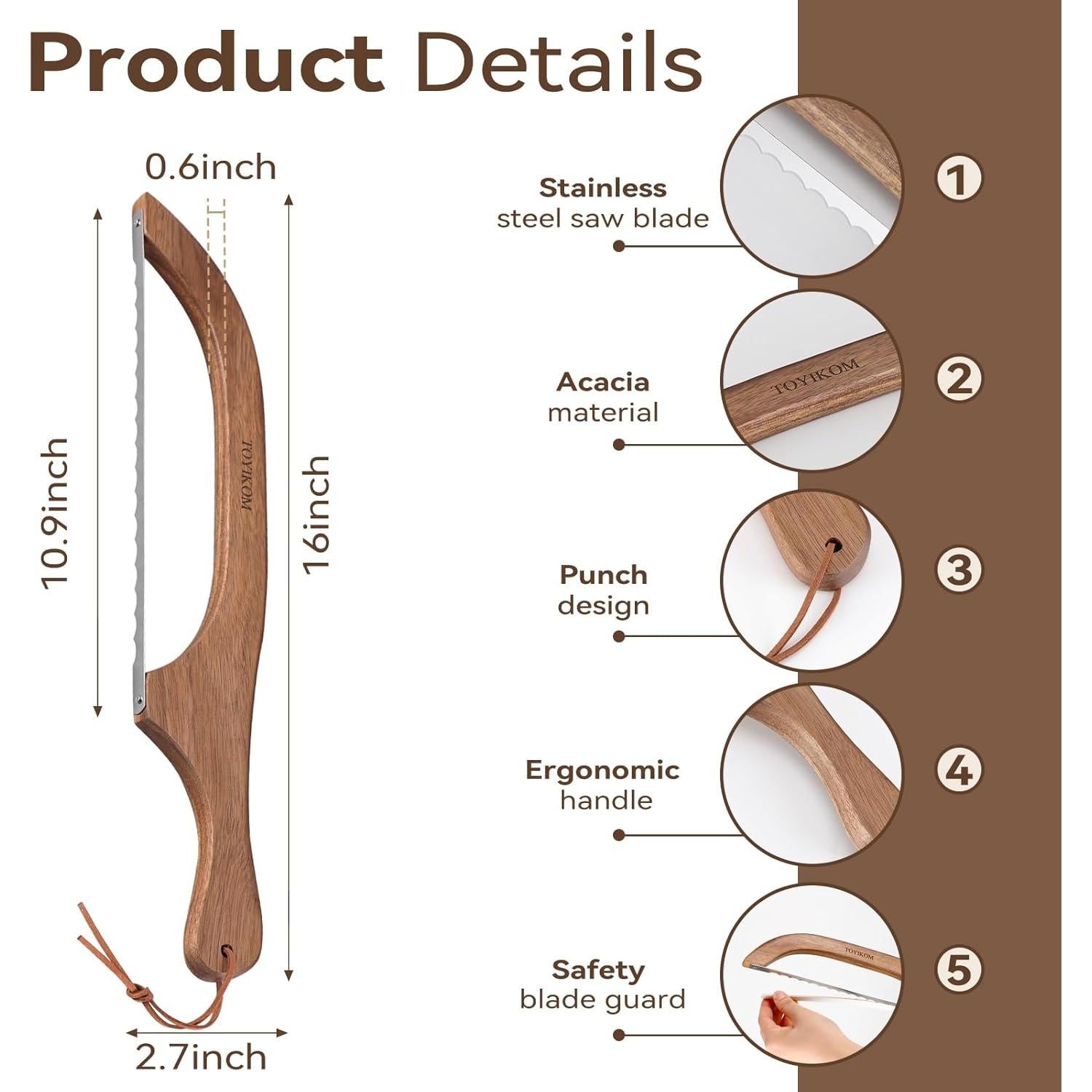 Cuchillo de Pan Serrado TOYIKOM 39.6 cm Acero Inoxidable