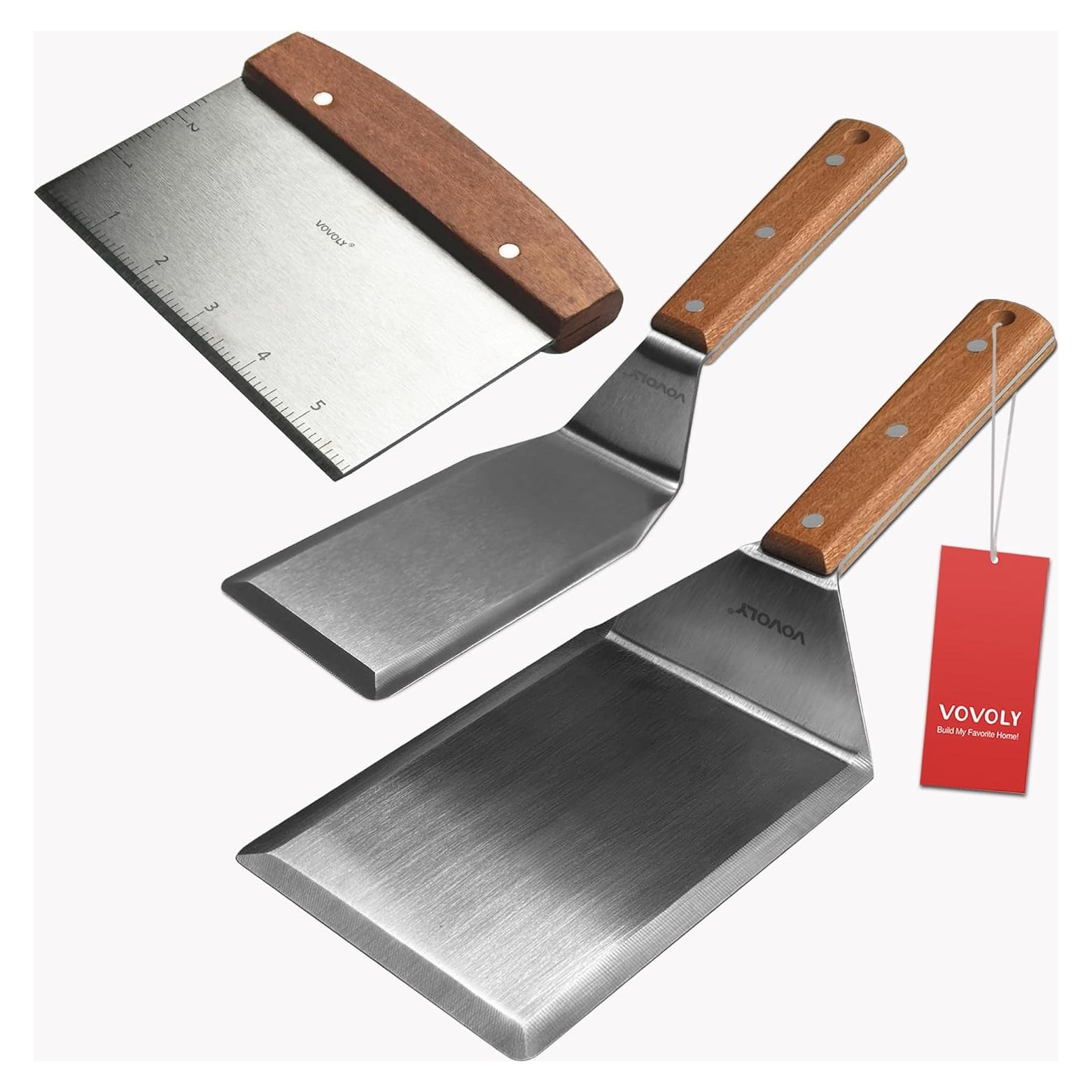 Juego de Espátulas de Acero Inoxidable Vovoly 3 Piezas