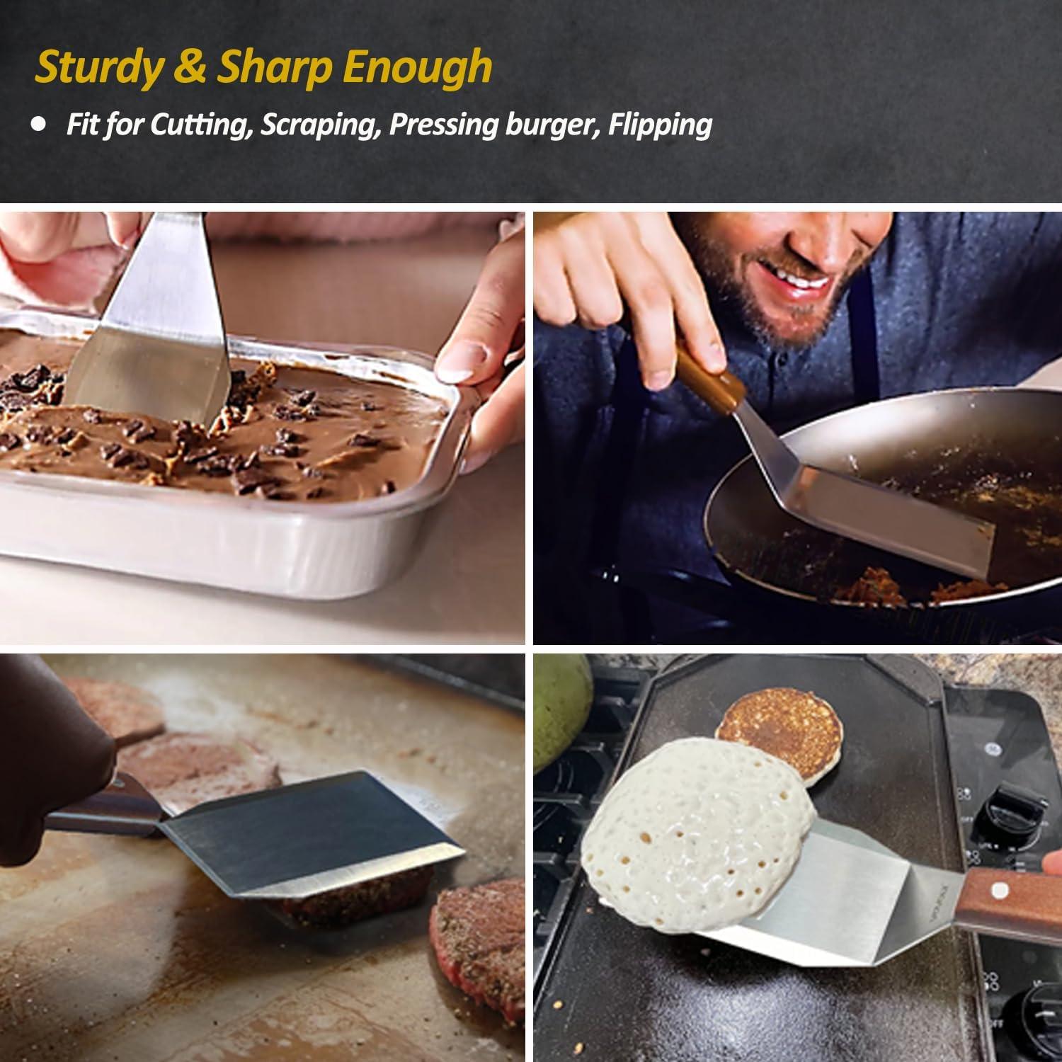 Juego de Espátulas de Acero Inoxidable Vovoly 3 Piezas