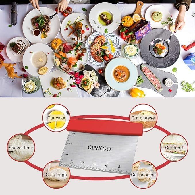 Raspador de Masa GINKGO Acero Inoxidable Rojo 16,76x11,94cm