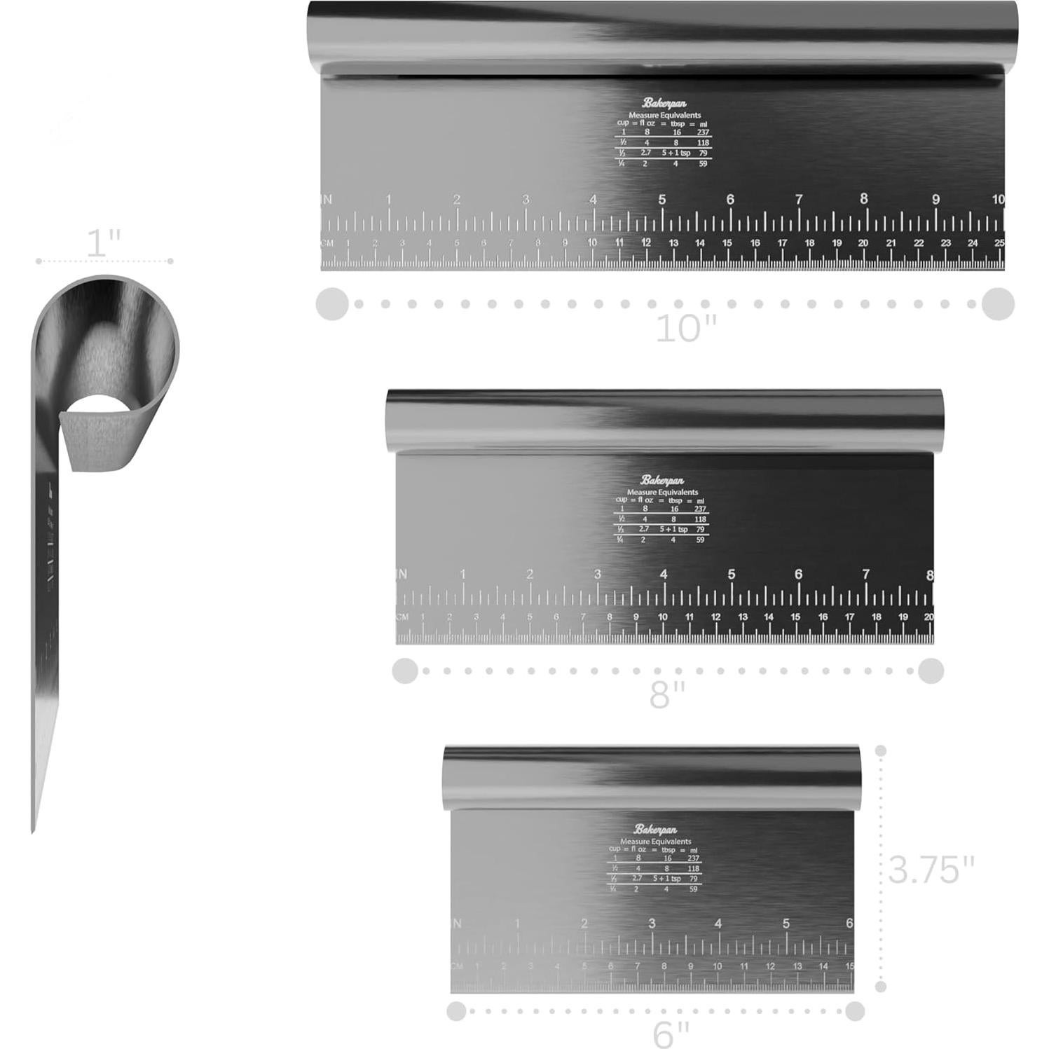 Cortador de Masa Bakerpan Acero Inoxidable Juego 3 Piezas