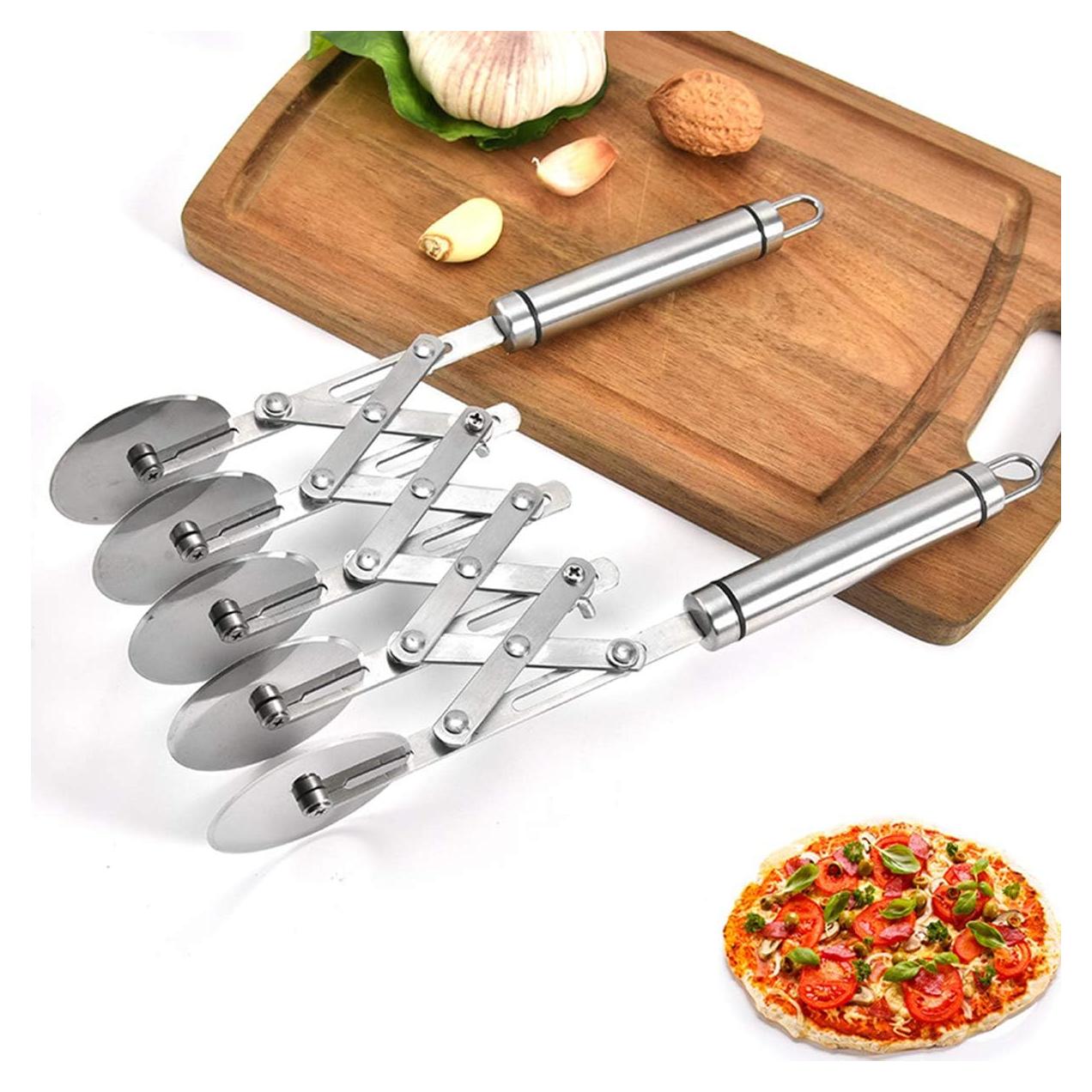 Cortador de Pastelería Ruiqas 5 Ruedas Ajustable Acero Inoxidable