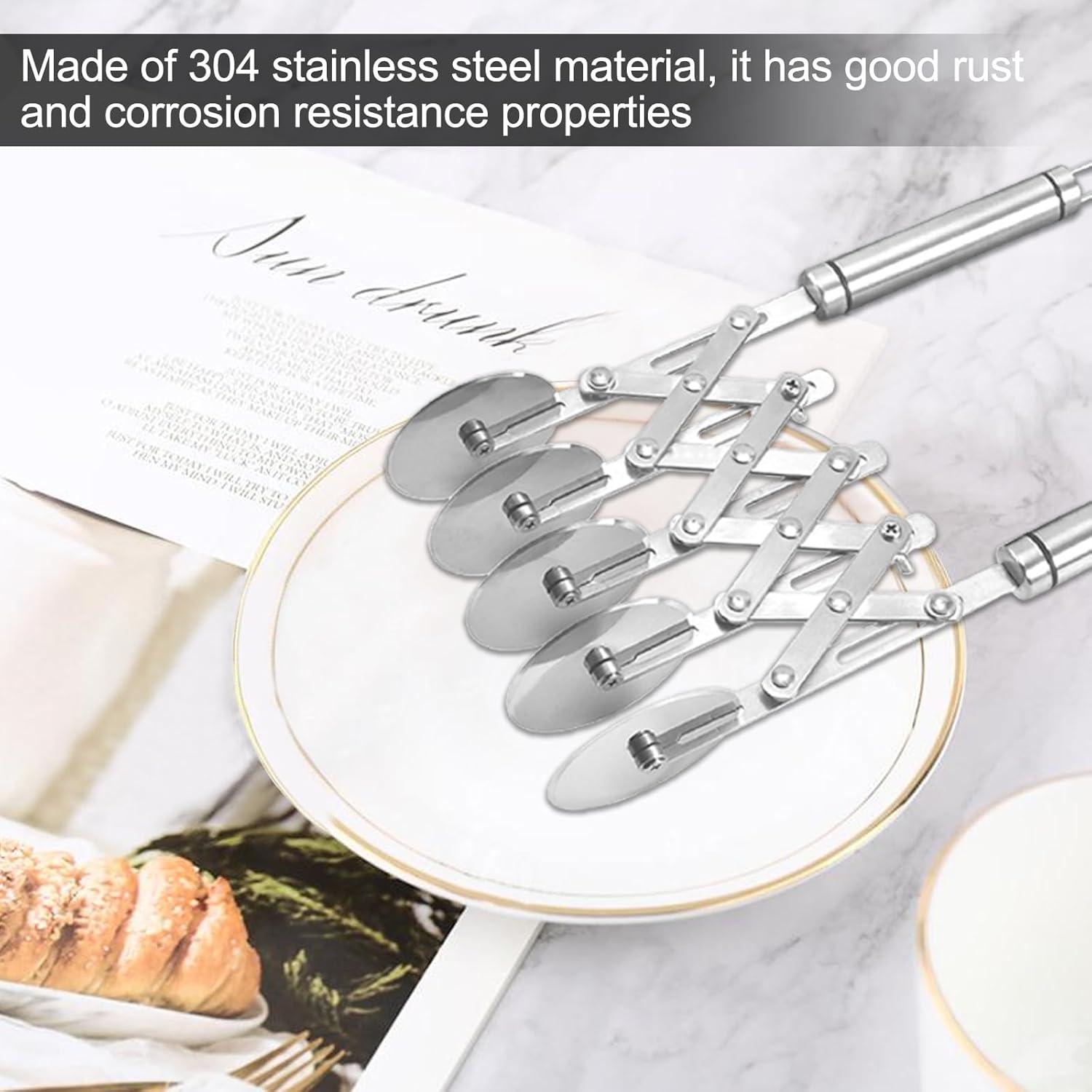 Cortador de Pastelería Ruiqas 5 Ruedas Ajustable Acero Inoxidable