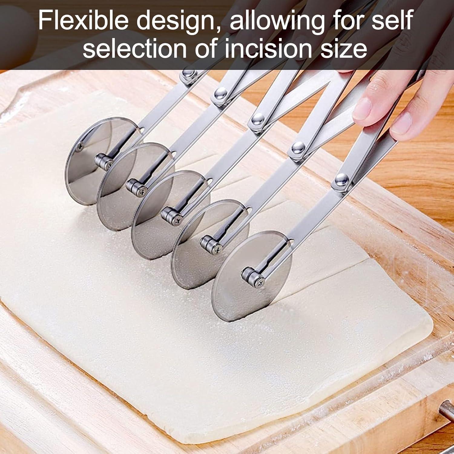 Cortador de Pastelería Ruiqas 5 Ruedas Ajustable Acero Inoxidable