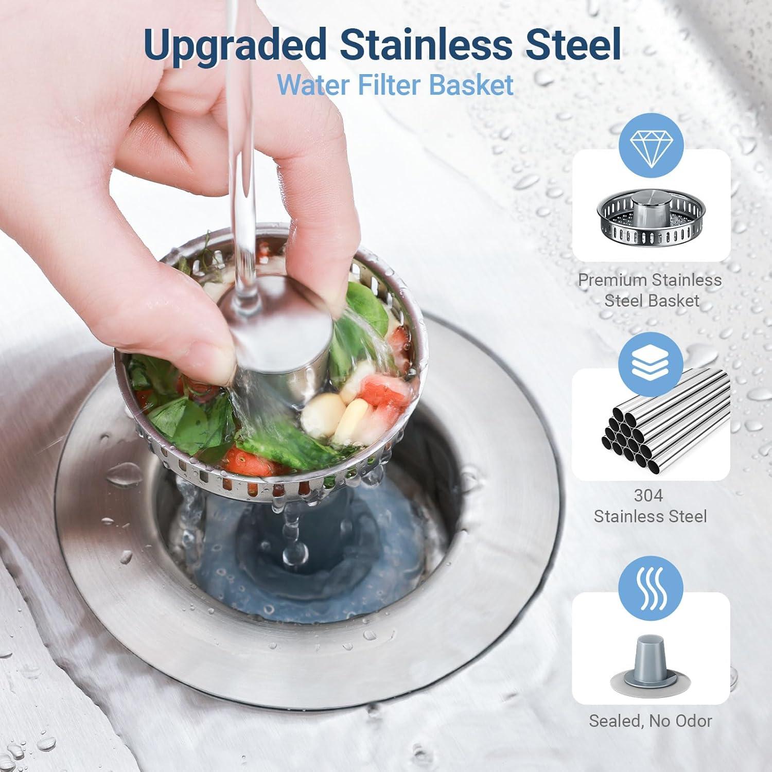 Colador de desagüe de cocina Alocre acero inoxidable 304