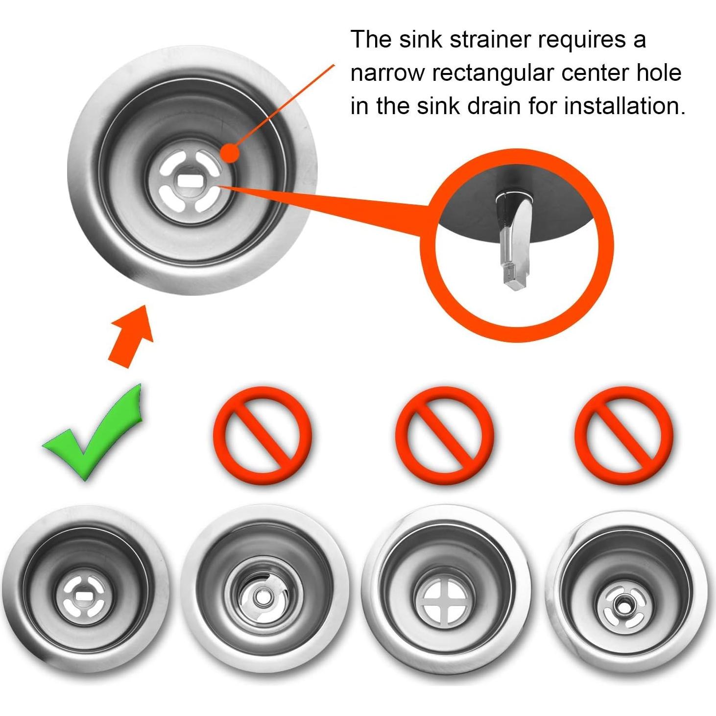 Paquete de 2 Filtro y Tapón de Fregadero Hilltop 8,89 cm