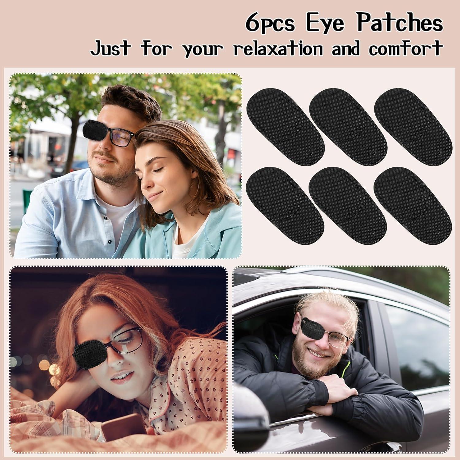 6 Piezas Parche para Ojos Reutilizable Negro WY Lighting