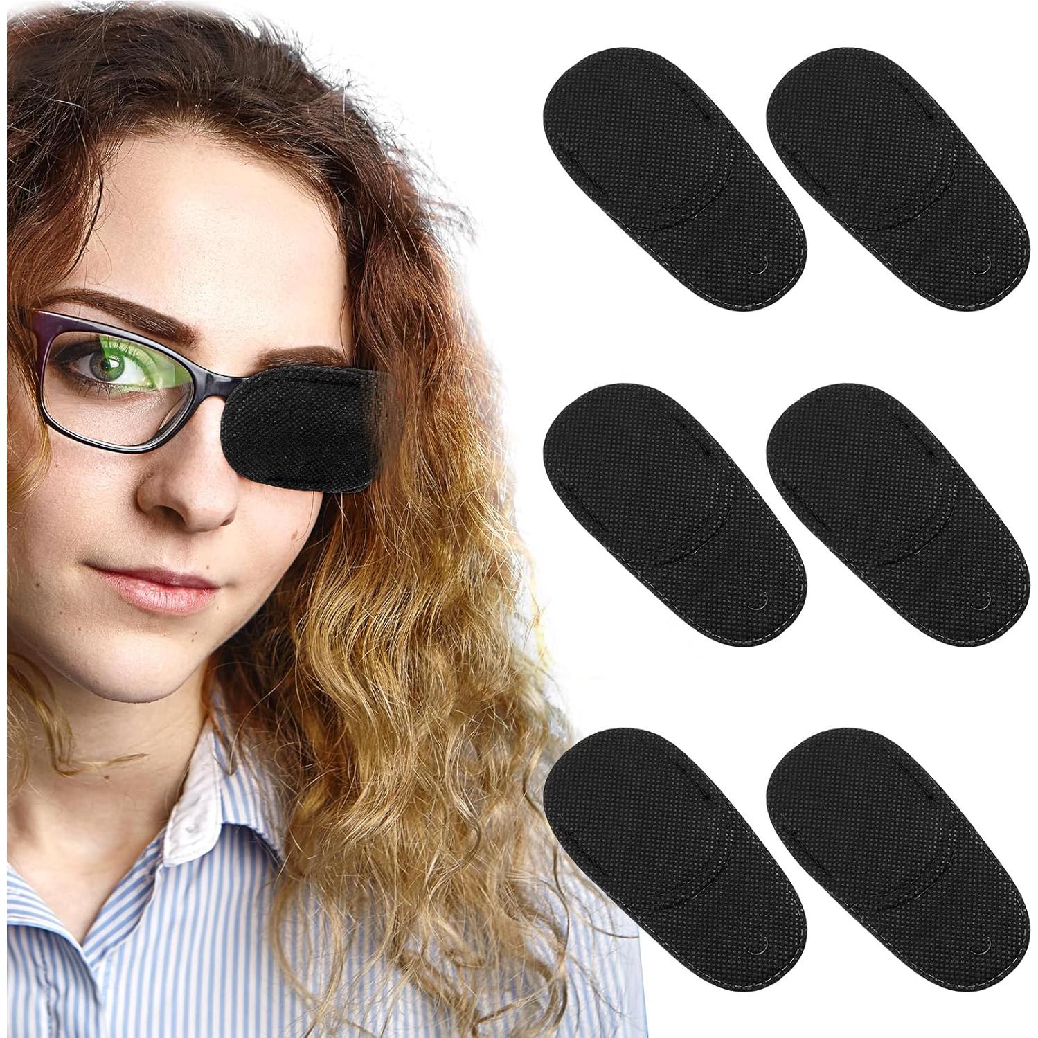 6 Piezas Parche para Ojos Reutilizable Negro WY Lighting