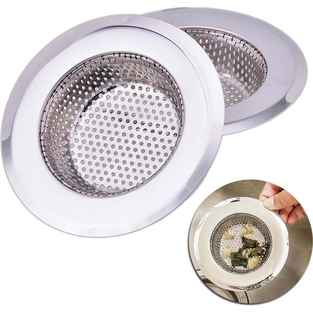 Filtro de desagüe de acero inoxidable CORNERJOY 11.4 cm - 2 unidades