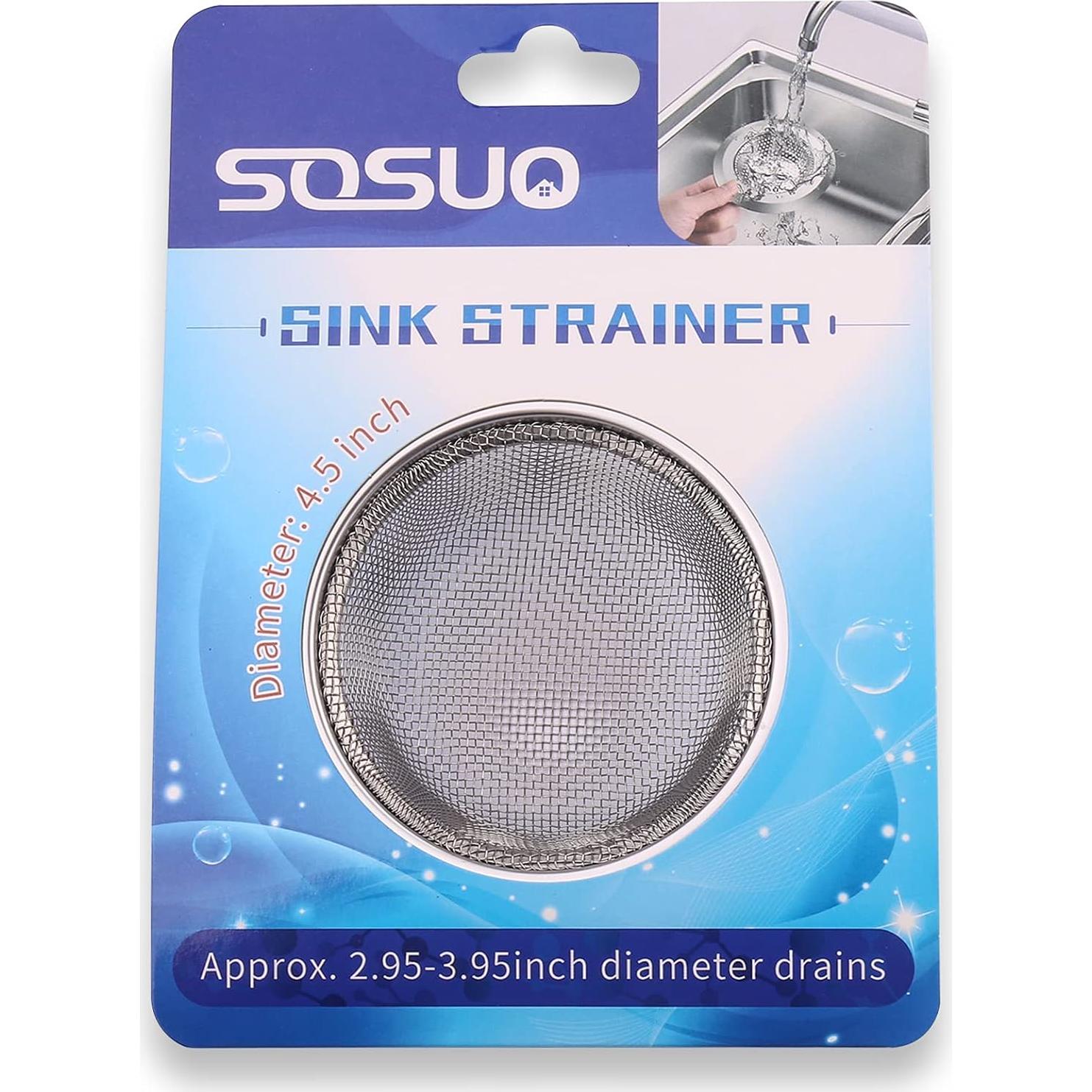 Filtro de Fregadero de Cocina SOSUO 2 Piezas Acero Inoxidable 11.43 cm