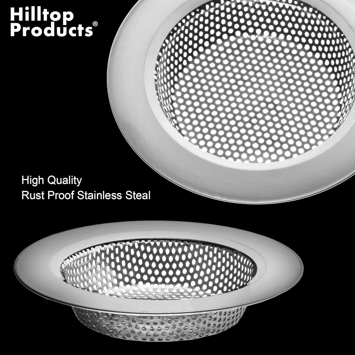 Filtro de desagüe de cocina Hilltop - Acero inoxidable - 2 piezas