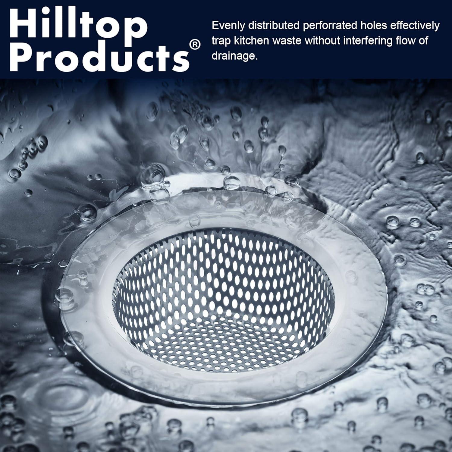 Filtro de desagüe de cocina Hilltop - Acero inoxidable - 2 piezas