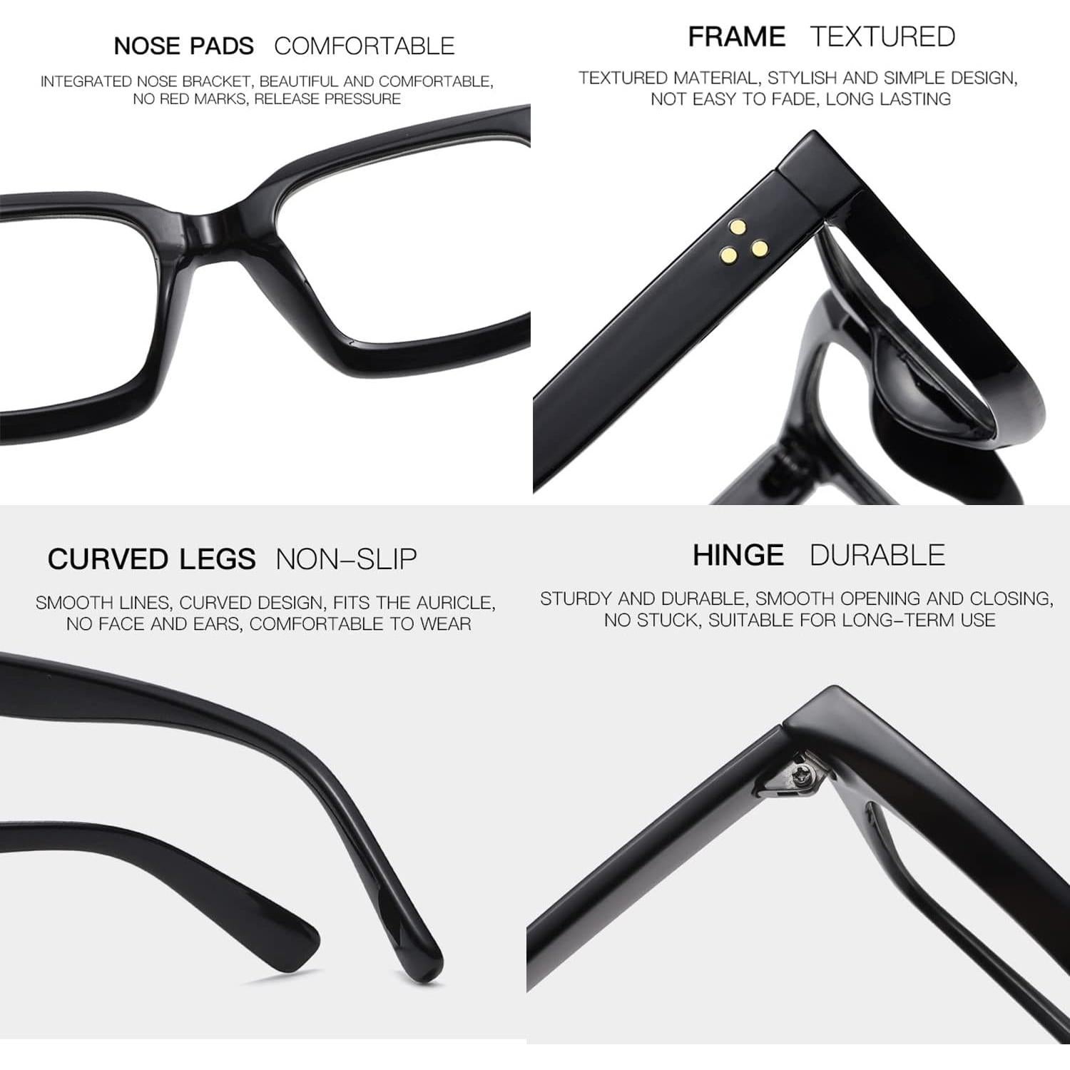 Gafas Cuadradas Clásicas EYLRIM con Lentes Transparentes