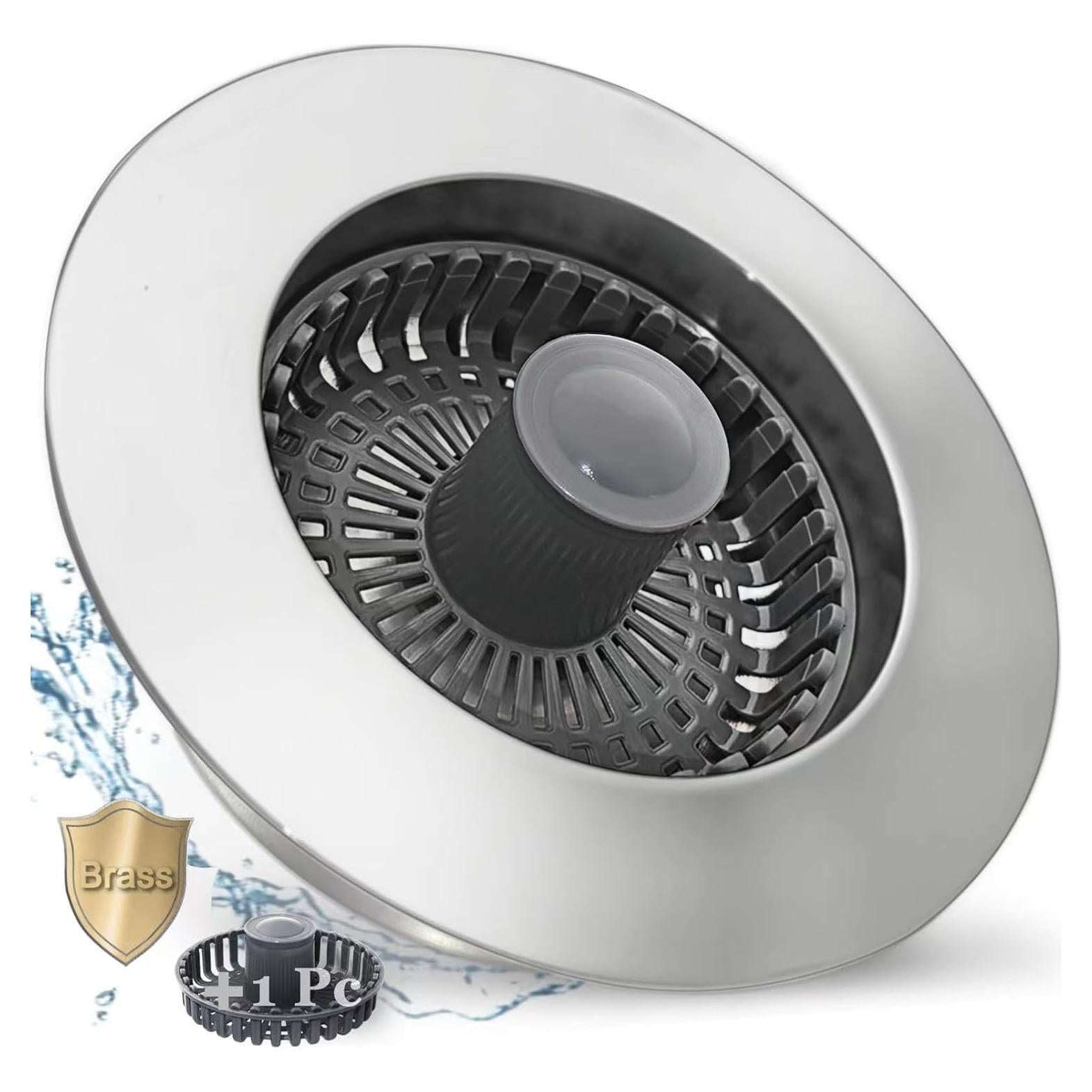 Tapón de Fregadero 3 en 1 BAOLSLS Plateado 8,89 cm