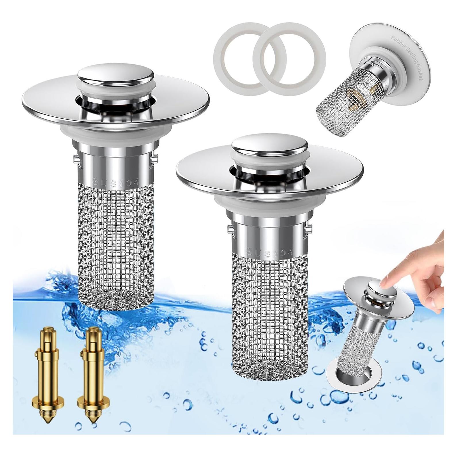 Colador de desagüe emergente TopmeiUP 2pcs acero inoxidable