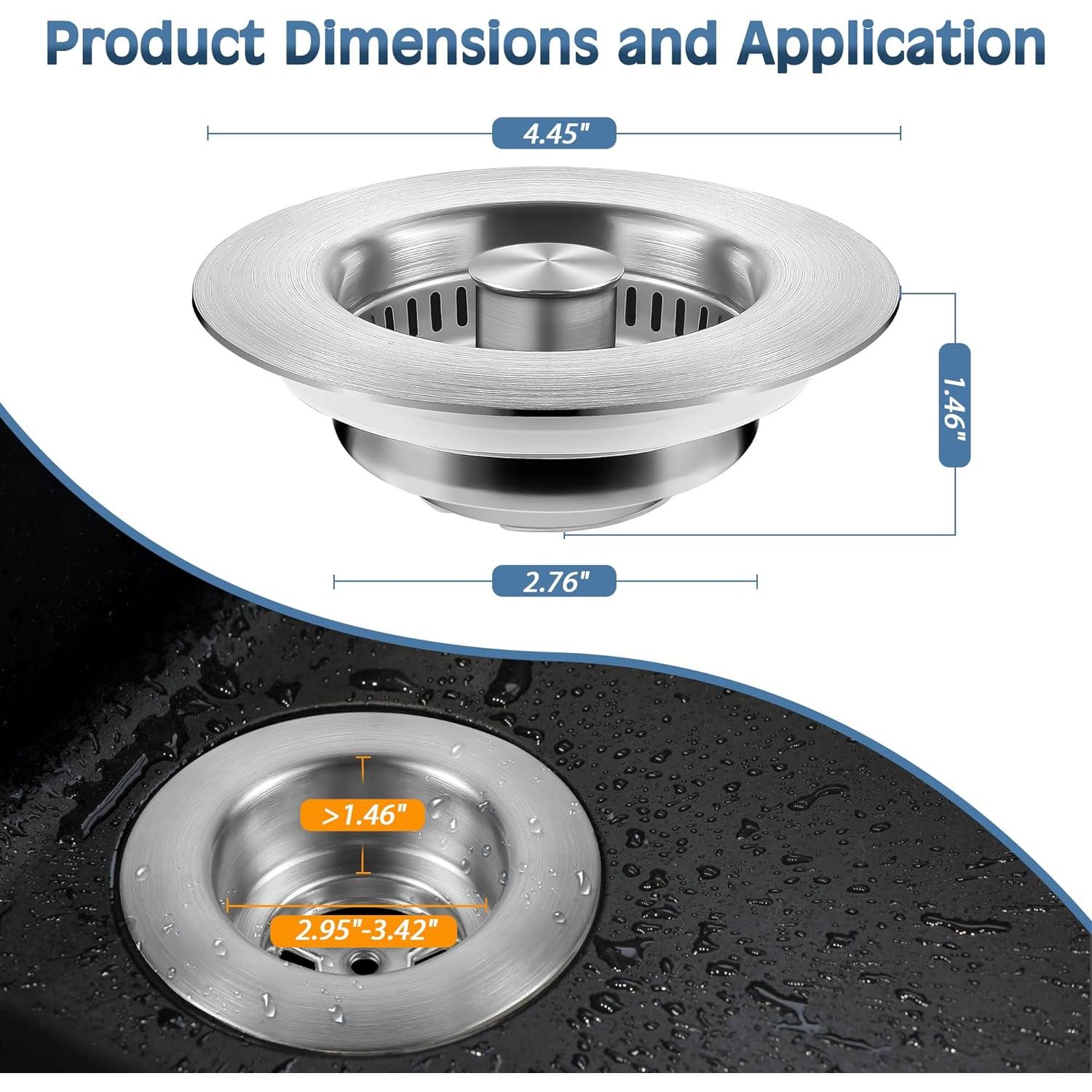 Colador de desagüe 3 en 1 tgosomt SUS304 cepillado