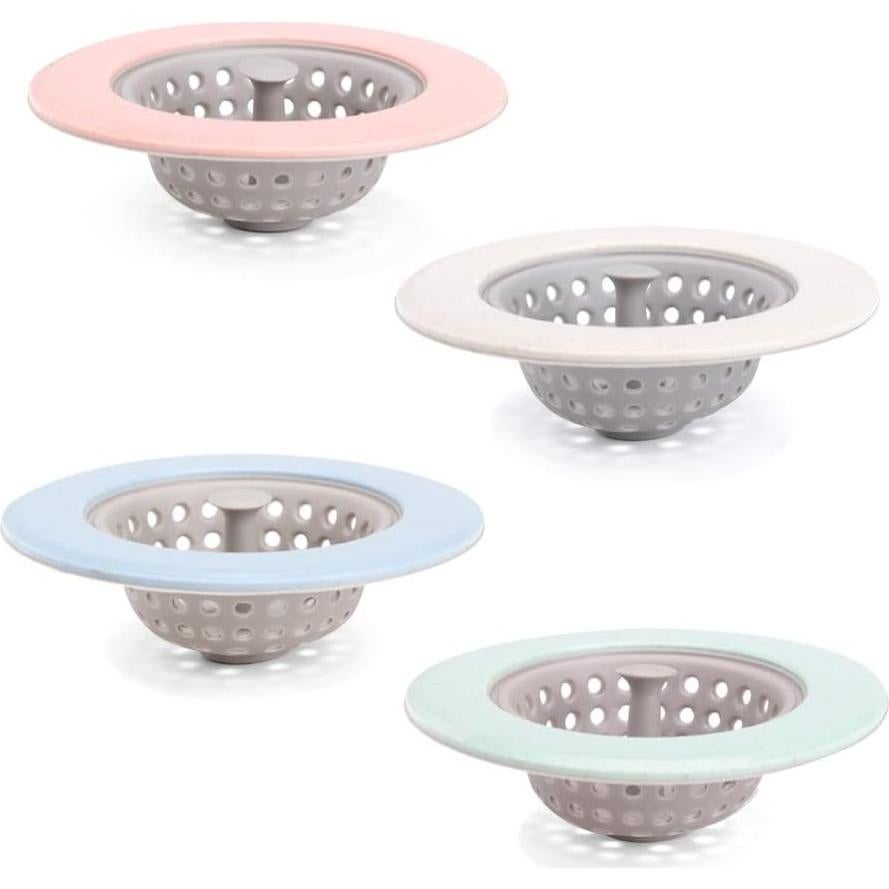 Colador de Cocina Silicona 4 Pcs CORNERJOY Verde Azul Rosa