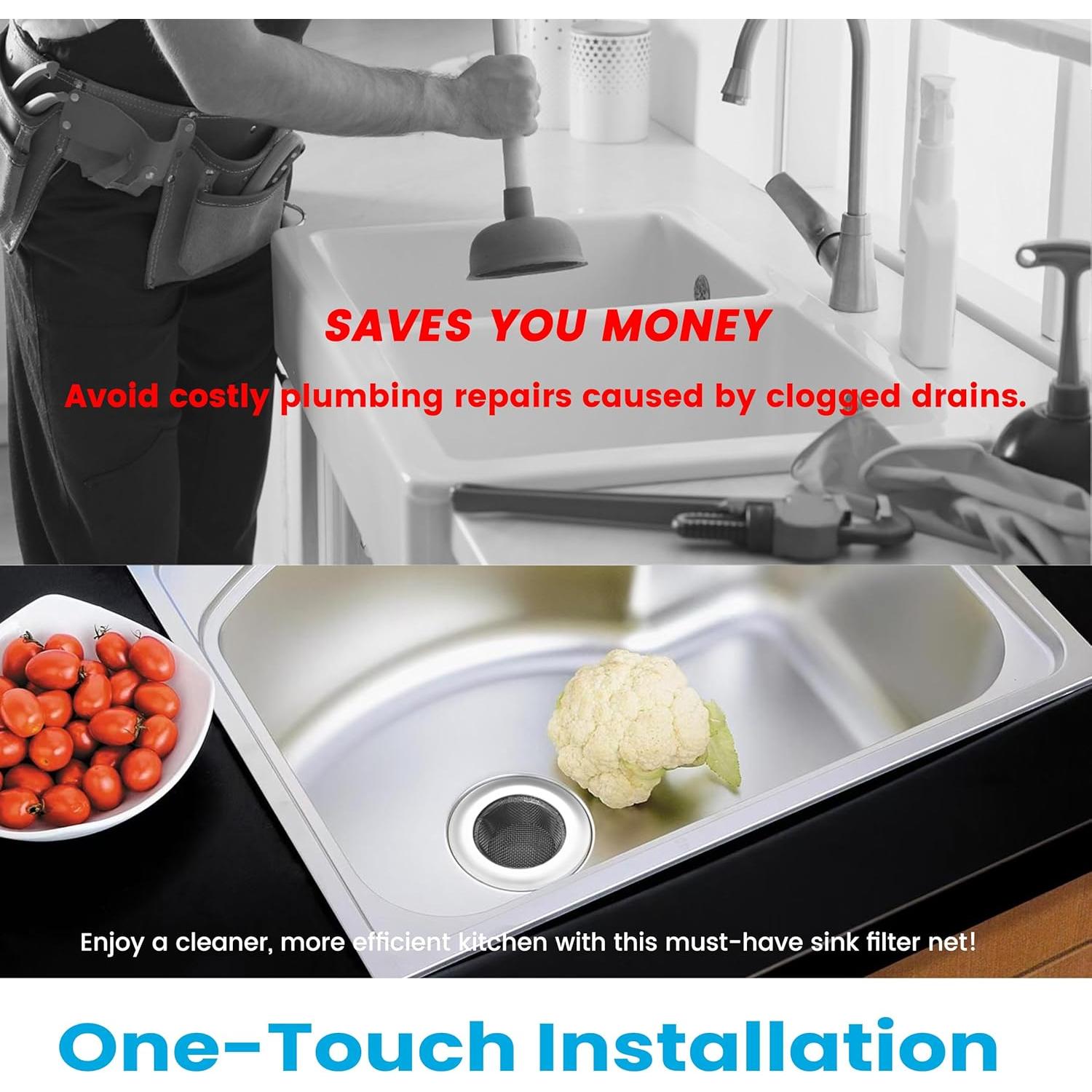 Colador de Acero Inoxidable Lunyi 11.4 cm Anti-obstrucción - 2 PCS