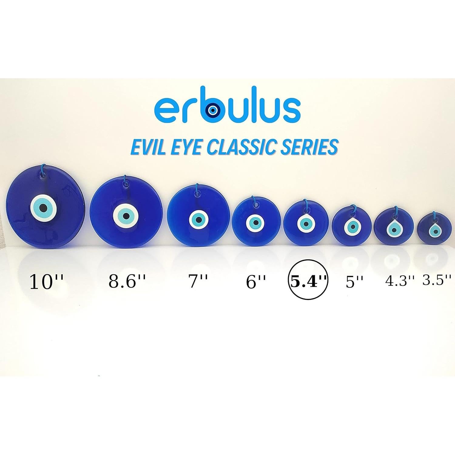 Adorno Colgante Ojo Maligno Vidrio Azul 13.7 cm - Erbulus