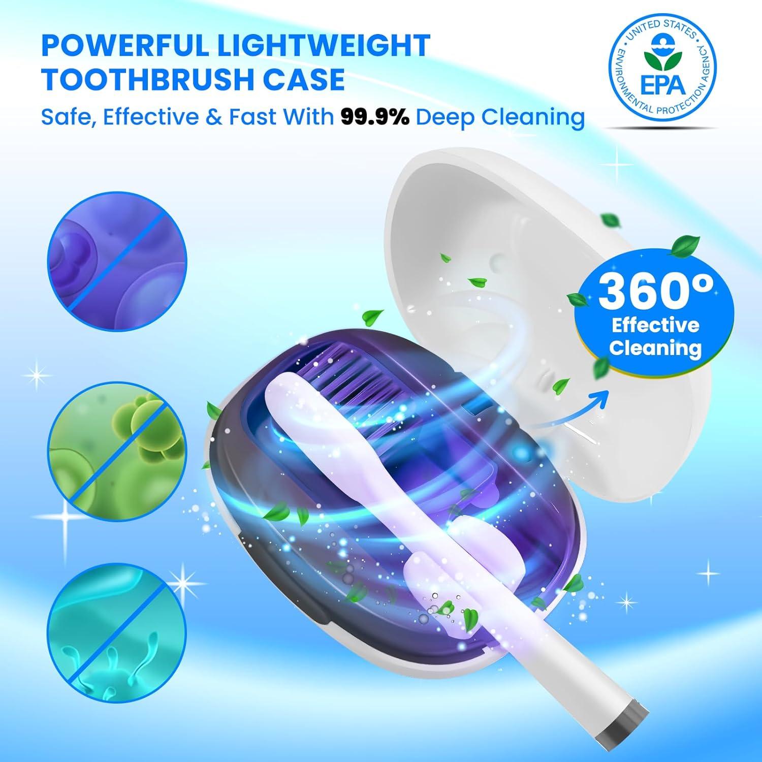 Estuche Limpiador de Cepillos de Dientes LARXREHY Blanco