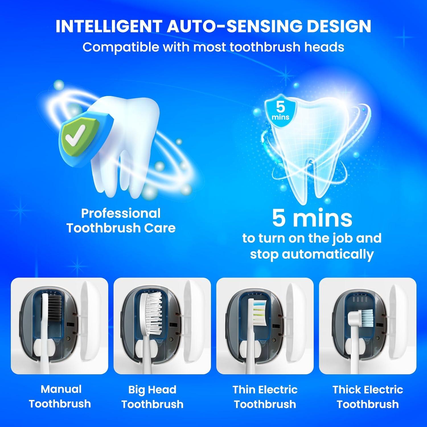 Estuche Limpiador de Cepillos de Dientes LARXREHY Blanco