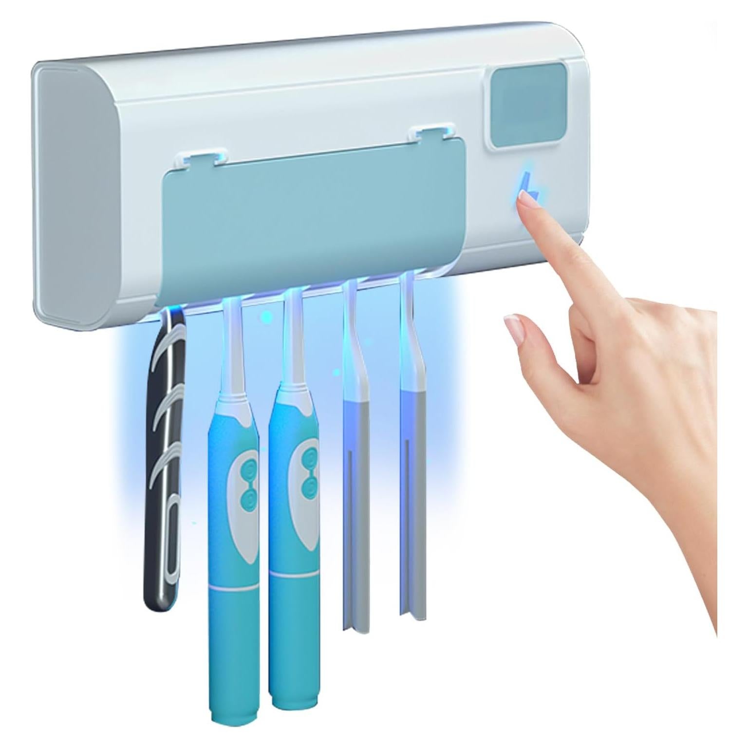 Soporte para cepillos de dientes ZEOEZHBI azul con temporizador