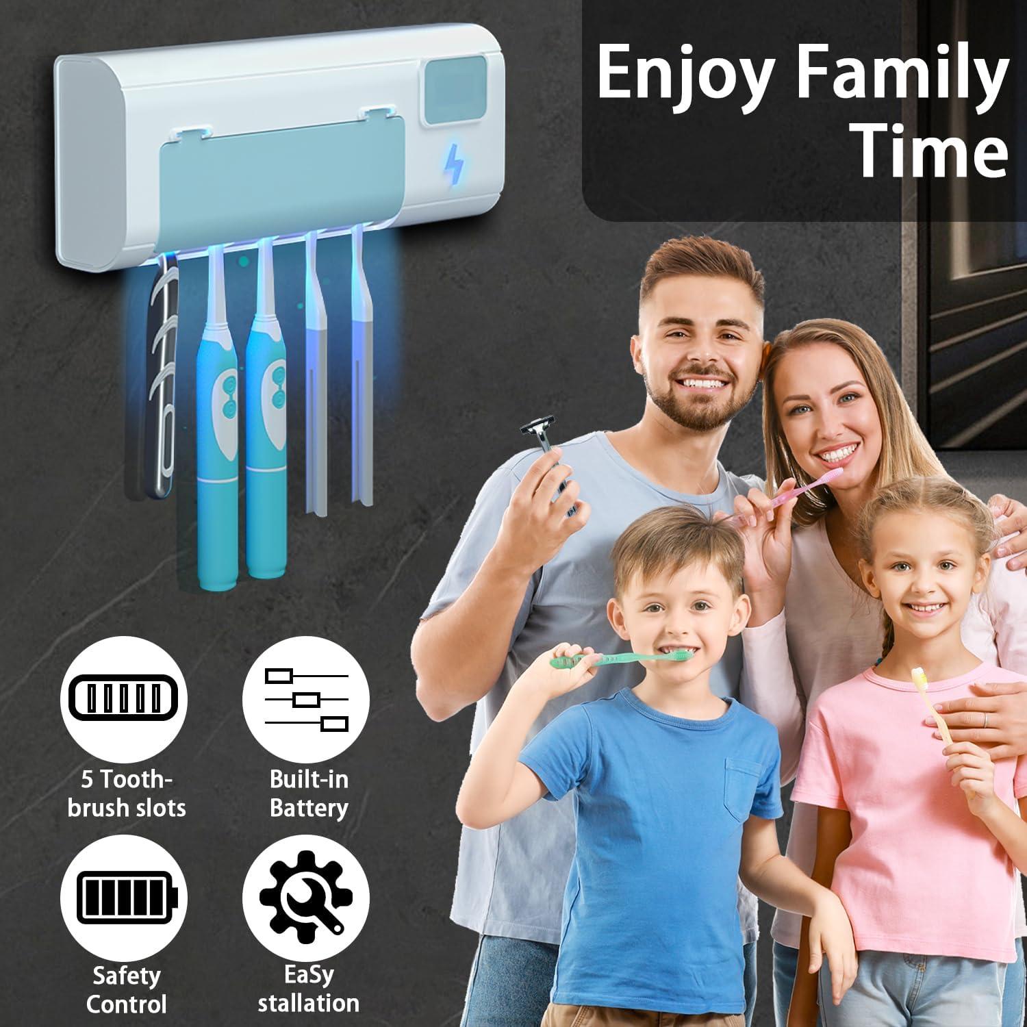 Soporte para cepillos de dientes ZEOEZHBI azul con temporizador