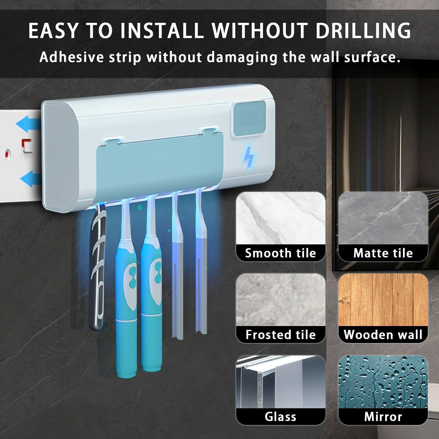 Soporte para cepillos de dientes ZEOEZHBI azul con temporizador