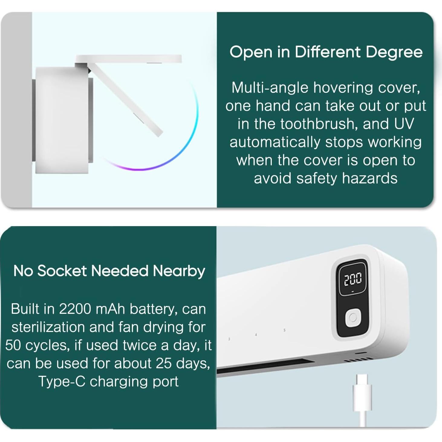 Soporte Secador de Cepillos de Dientes StarWin, 5 Ranuras, UV