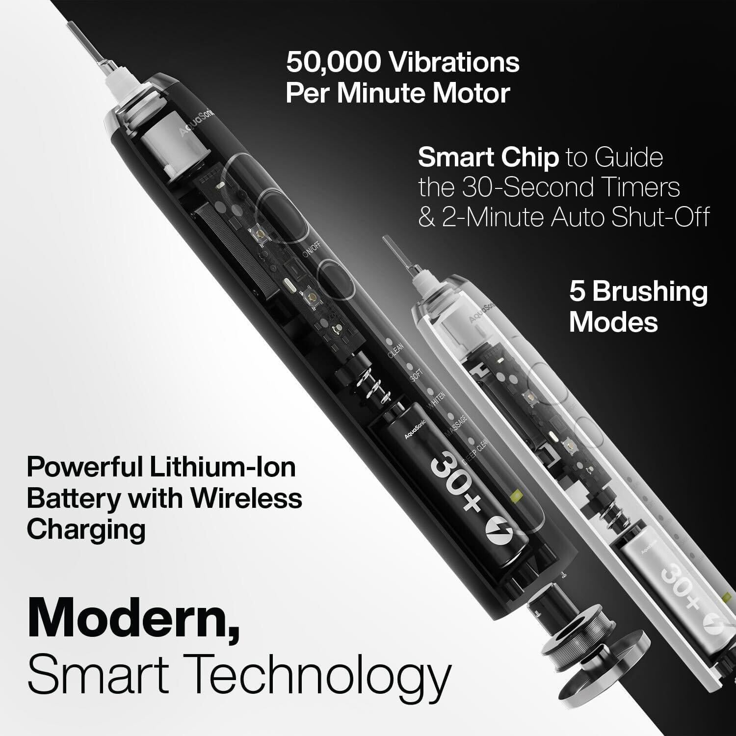 Aquasonic Duo PRO Cepillos Eléctricos Blanqueadores 40,000 VPM