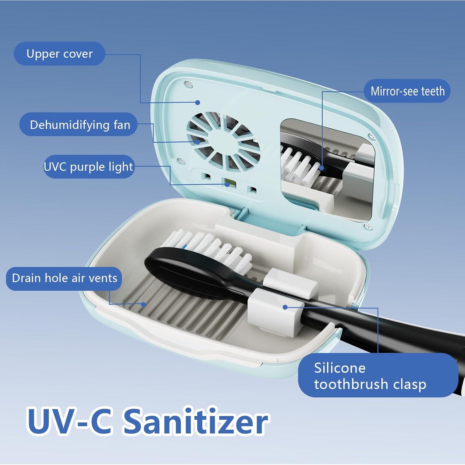 Funda desinfectante UV-C para cepillo de dientes UWTLFCE azul